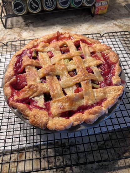 Lattice-topped cherry-apple pie.